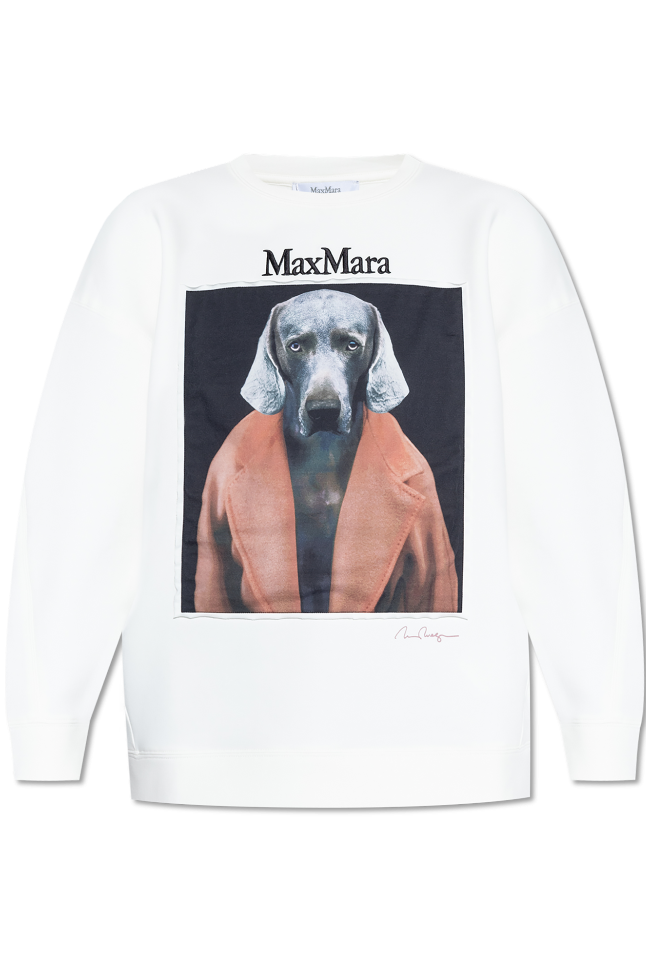 White Sweatshirt with Bacco logo Max Mara